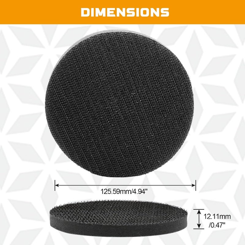 Uenhoy 5 Pack Hook and Loop Soft Foam Buffering Pads 5 Inch (125mm) Sponge Cushion Buffer Backing Pad Soft Interface Pads for 5" Sanding Pad - Image 4